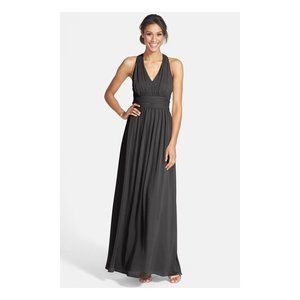 Eliza J Charcoal Halter Maxi Dress